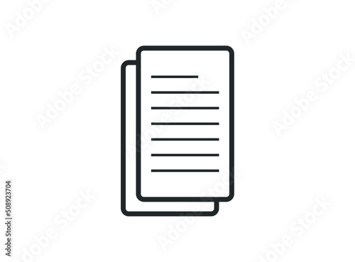 Document vector icon isolated on white background. File copy icon for web and application