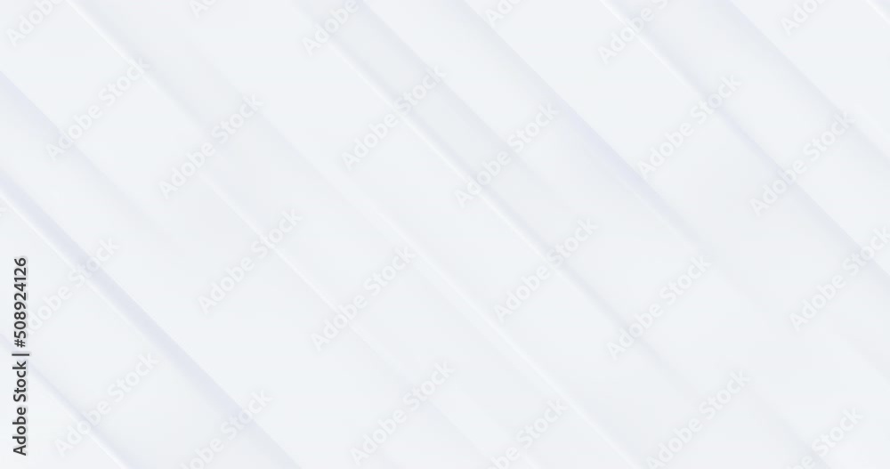 Elegant light grey white seamless looped background. Diagonal white stripes animation. Digital minimal geometric 3d. Technology neumorphism lines. Premium luxury design template. Animated soft texture