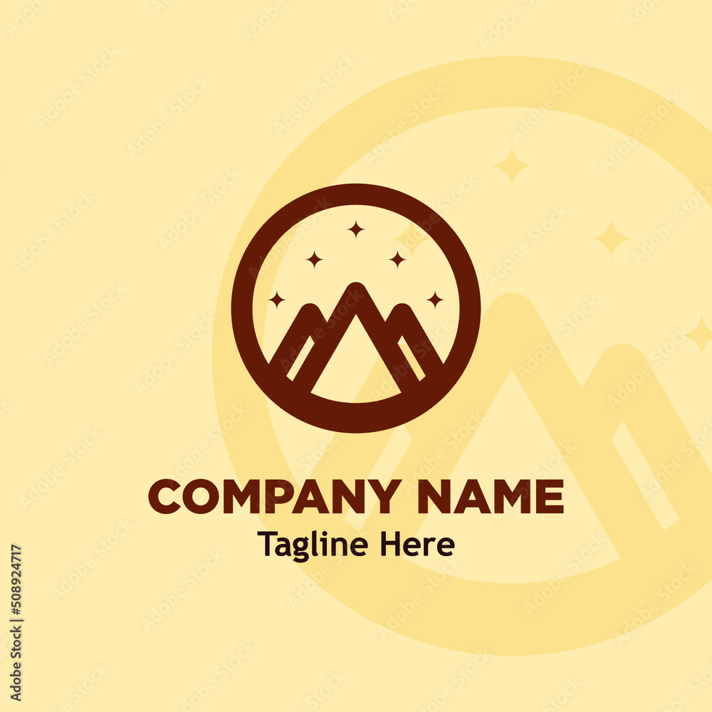 camp fire stars logo design vector camp fire stars logo design vector