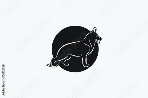 German Shepherd dog outline vector