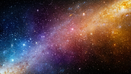 Space scene with stars in the galaxy. Panorama. Universe filled with stars, nebula and galaxy,. Elements of this image furnished by NASA
