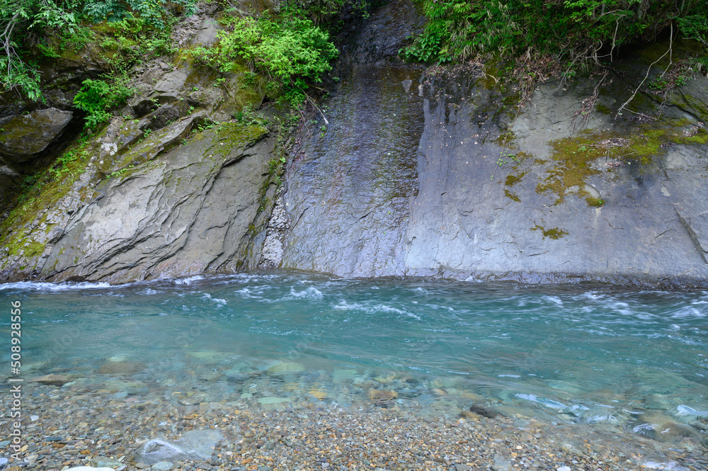 Along a very beautiful Japanese mountain stream. Along a very beautiful Japanese mountain stream.