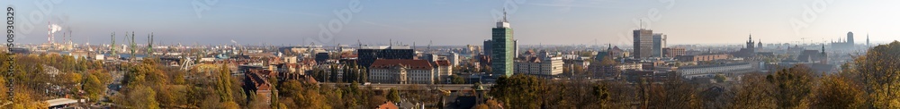 Panorama Gdańska - obrazy, fototapety, plakaty 