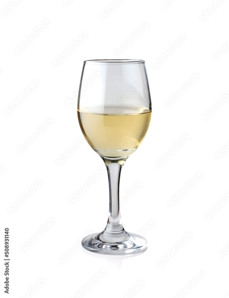 White wine glass isolated on white background White wine glass isolated on white background