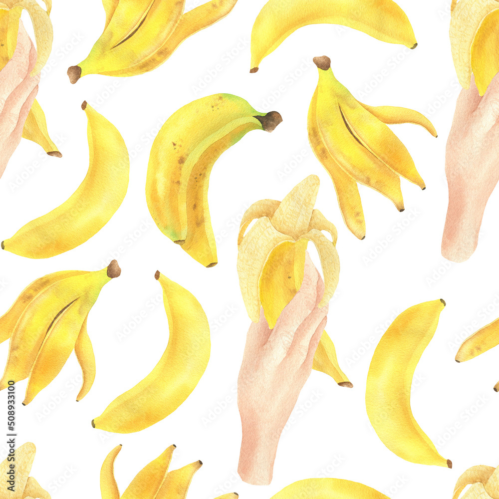 Pattern banana in hand