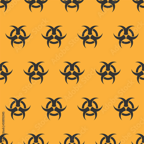 Danger biohazard icon. Toxic sign seamless pattern. Attention hazardous symbols vector illustration eps 10