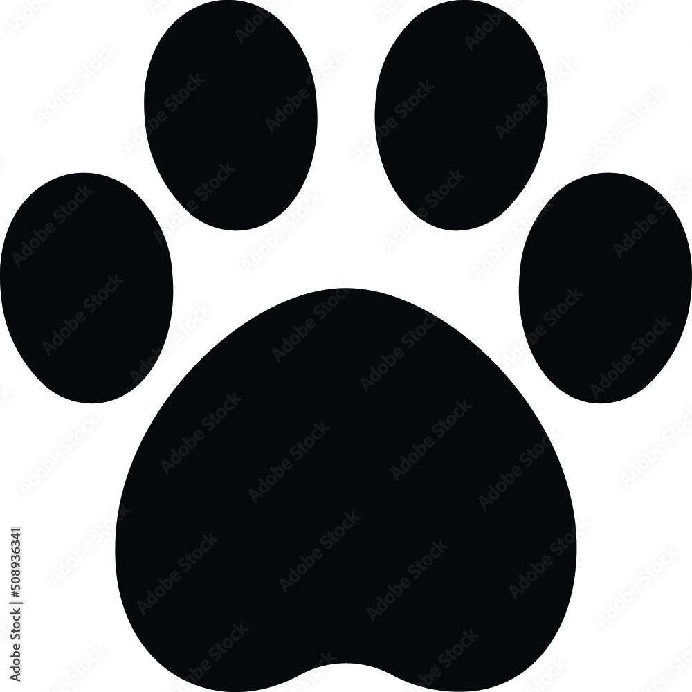 paw print on black paw print on black