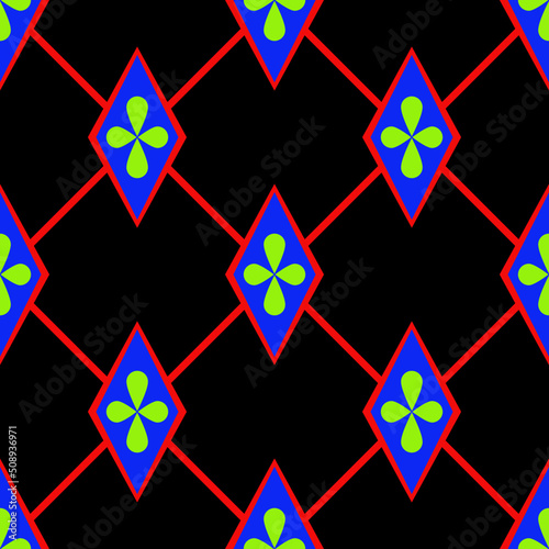 colourful asian geometric fabric pattern
