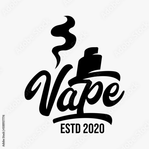 Lettering Vape shop typography vintage retro logo design