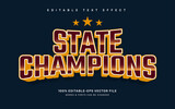 State champions editable text effect template