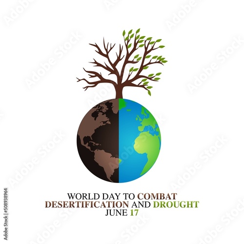 vector graphic of World Day to Combat Desertification and Drought celebration. flat design. flyer design.flat illustration.