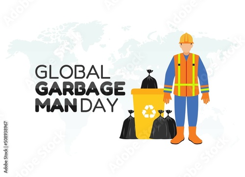 vector graphic of global garbage man day good for global garbage man day celebration. flat design. flyer design.flat illustration.