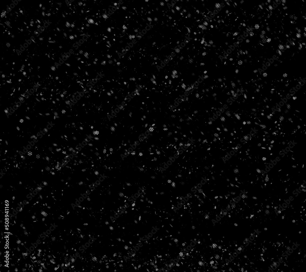 Snow on a black background. Flying snowflakes. The effect of snowfall overlay. Snow on a black background. Flying snowflakes. The effect of snowfall overlay.