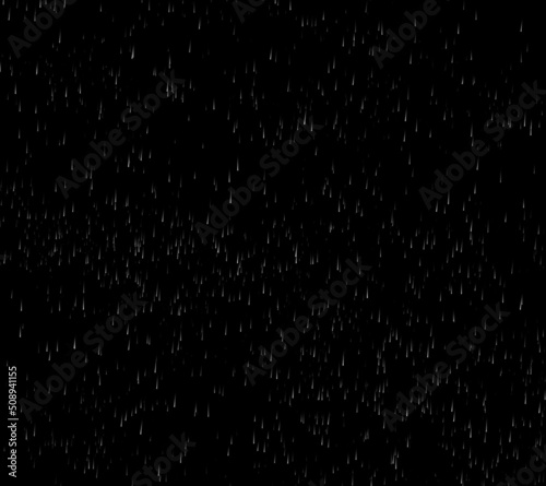 Rain on a black background. The effect of rain overlay.