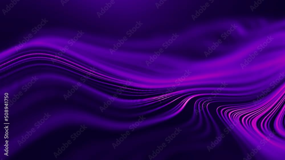 Wave abstract purple wave animation. Seamless loop 4k. Purple technology background.