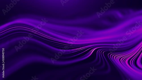 Wave abstract purple wave animation. Seamless loop 4k. Purple technology background.