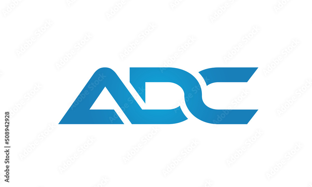 Connected ADC Letters logo Design Linked Chain logo Concept Connected ADC Letters logo Design Linked Chain logo Concept
