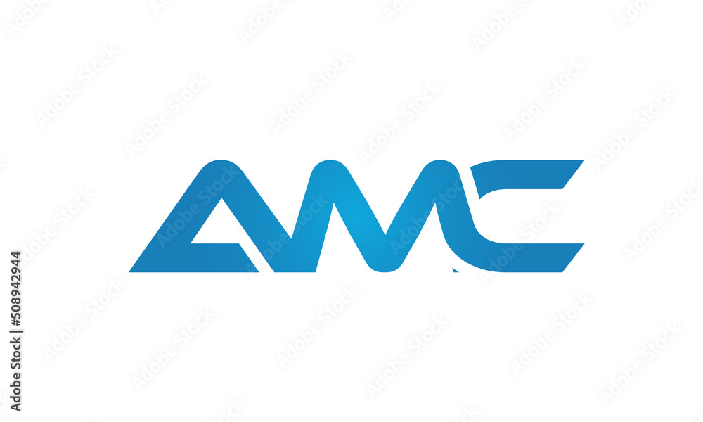 Connected AMC Letters logo Design Linked Chain logo Concept Connected AMC Letters logo Design Linked Chain logo Concept
