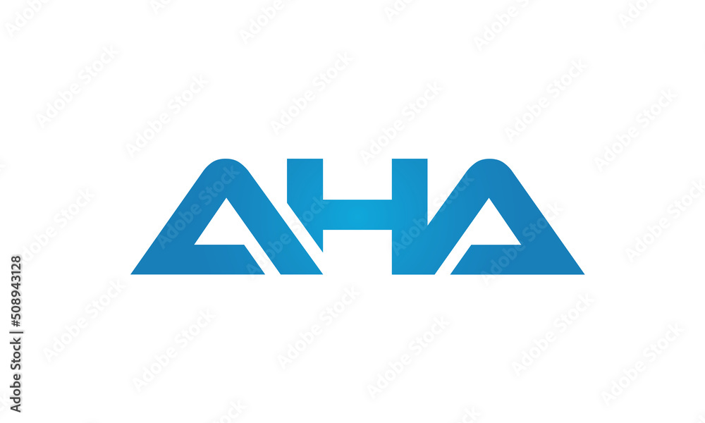 Connected AHA Letters logo Design Linked Chain logo Concept Connected AHA Letters logo Design Linked Chain logo Concept