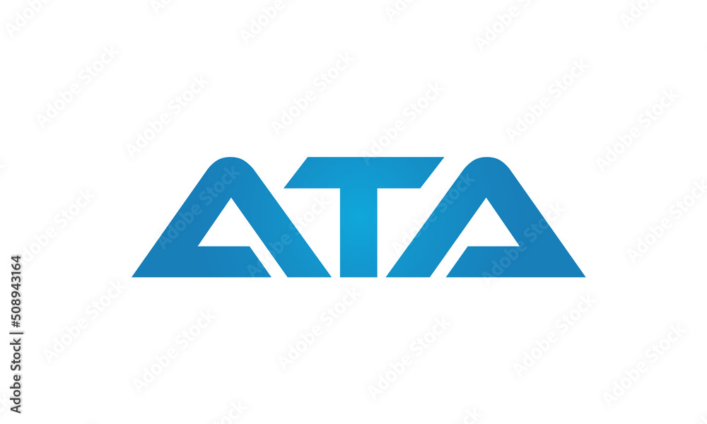 Connected ATA Letters logo Design Linked Chain logo Concept Connected ATA Letters logo Design Linked Chain logo Concept