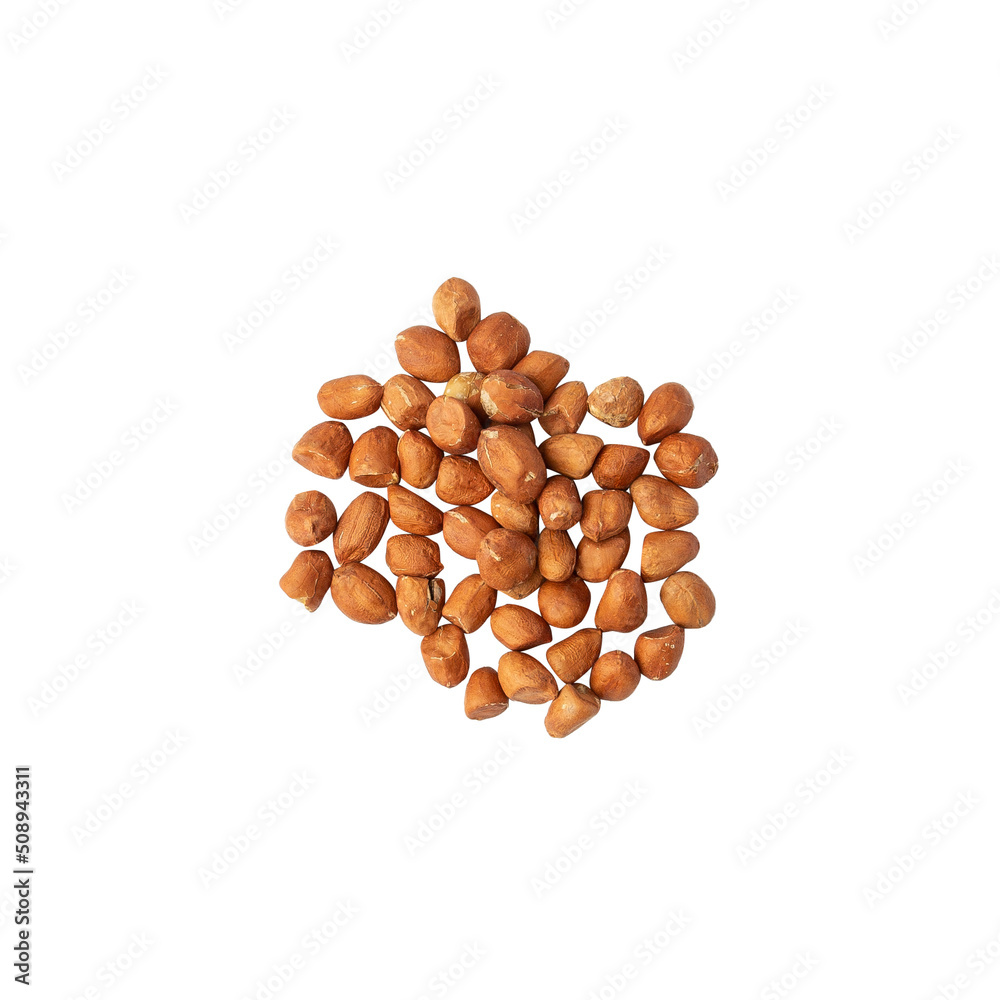 Peanuts isolated on white background with clipping path.
