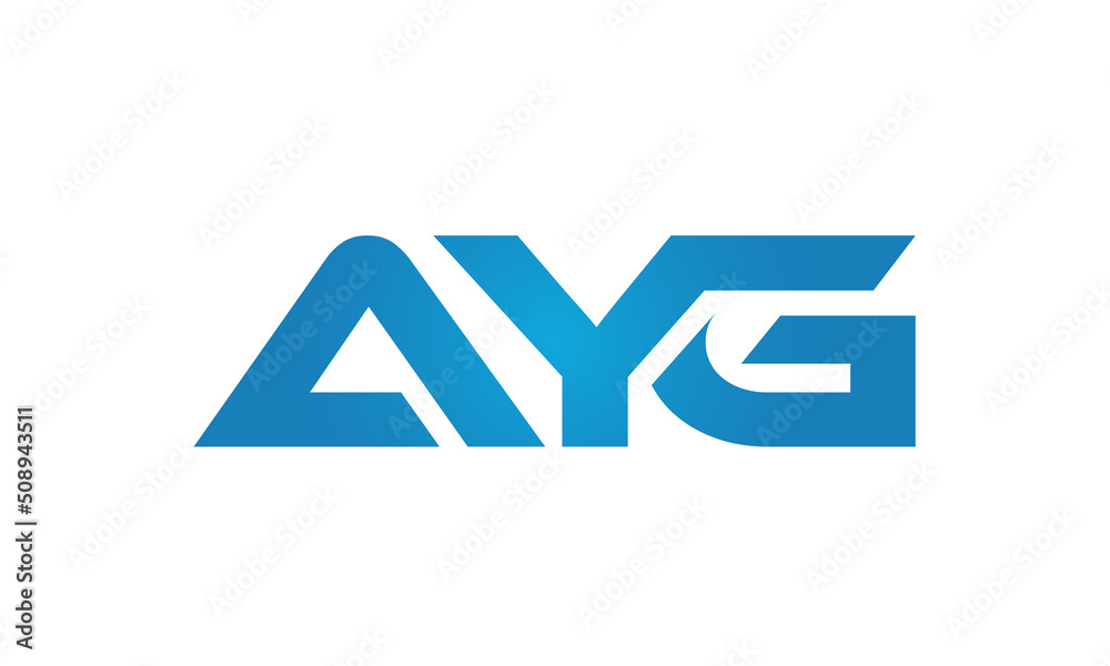 Connected AYG Letters logo Design Linked Chain logo Concept Connected AYG Letters logo Design Linked Chain logo Concept