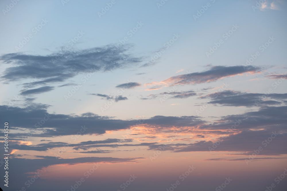 sky with orange clouds at sunset