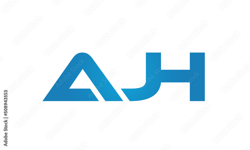 Connected AJH Letters logo Design Linked Chain logo Concept Connected AJH Letters logo Design Linked Chain logo Concept