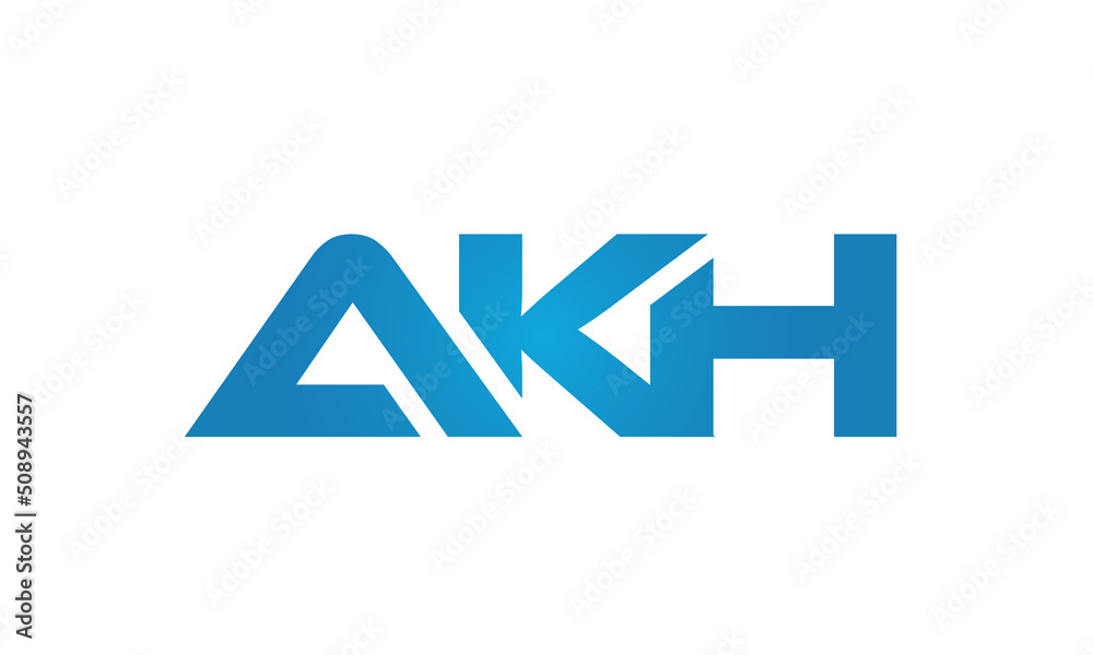 Connected AKH Letters logo Design Linked Chain logo Concept Connected AKH Letters logo Design Linked Chain logo Concept