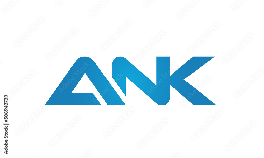 connected ANK Letters logo Design Linked Chain logo icon connected ANK Letters logo Design Linked Chain logo icon