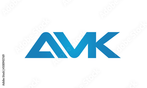 connected AVK Letters logo Design Linked Chain logo icon 