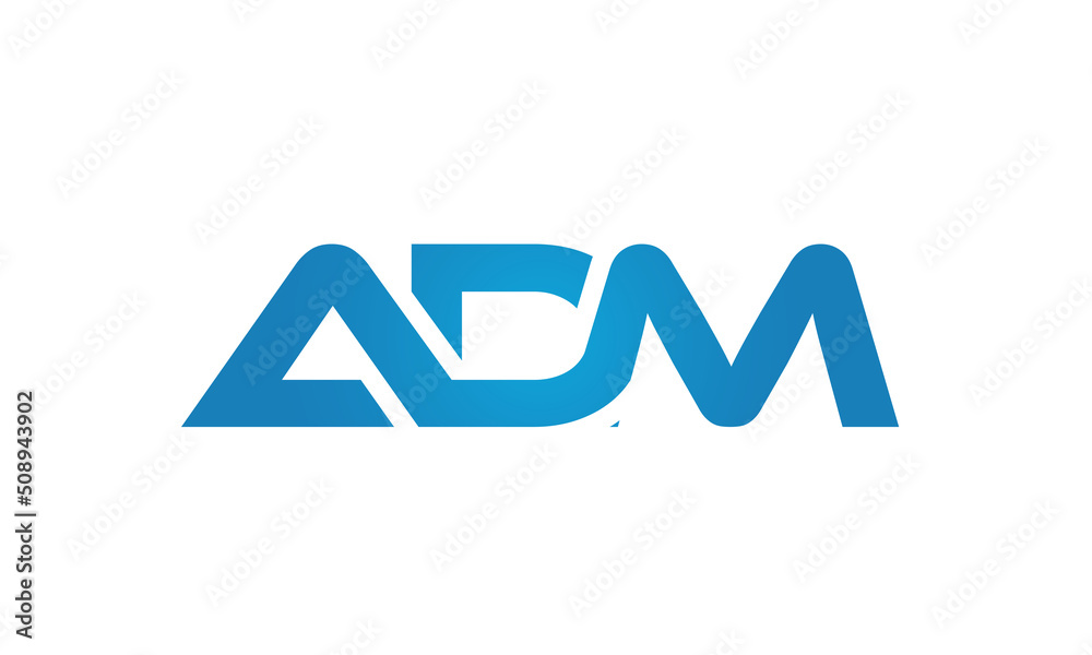 connected ADM Letters logo Design Linked Chain logo icon connected ADM Letters logo Design Linked Chain logo icon