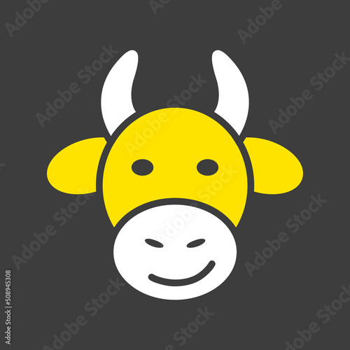 Cow glyph icon. Farm animal vector illustration © nasik