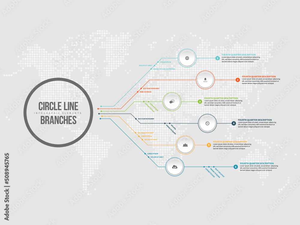 Obraz premium Circle Line Branches Infographic