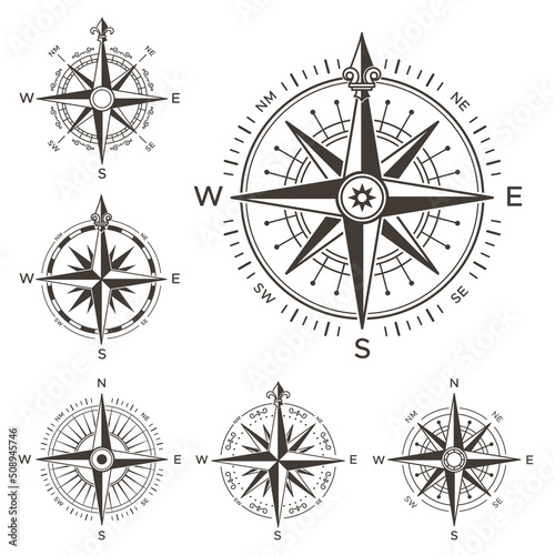Fotobehang Retro nautical compass