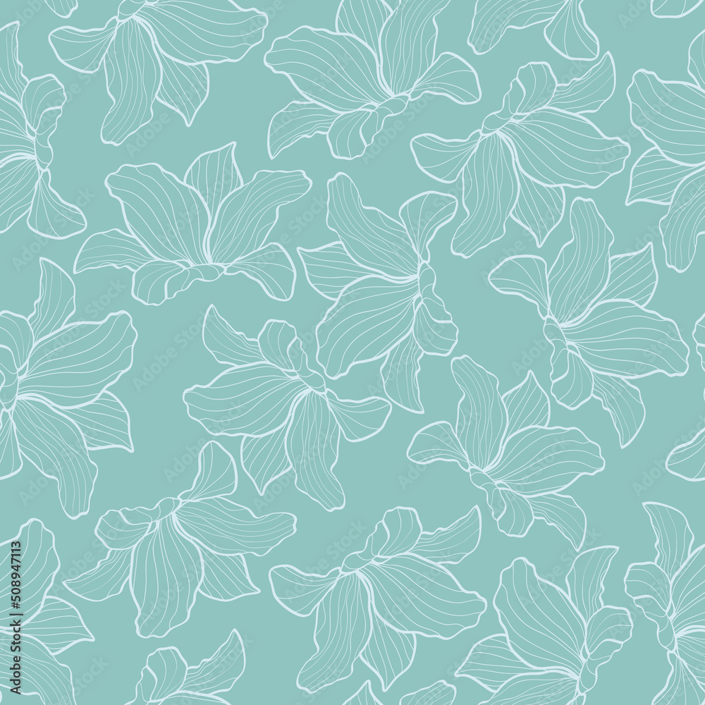 Blue pattern with flowers Blue pattern with flowers