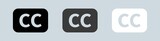 Closed captioning solid icon in black and white colors. Simple icon collection.