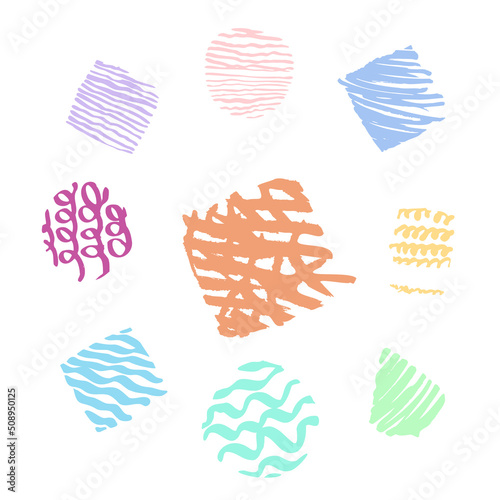 set of trendy hand drawn shapes (ID: 508950125)