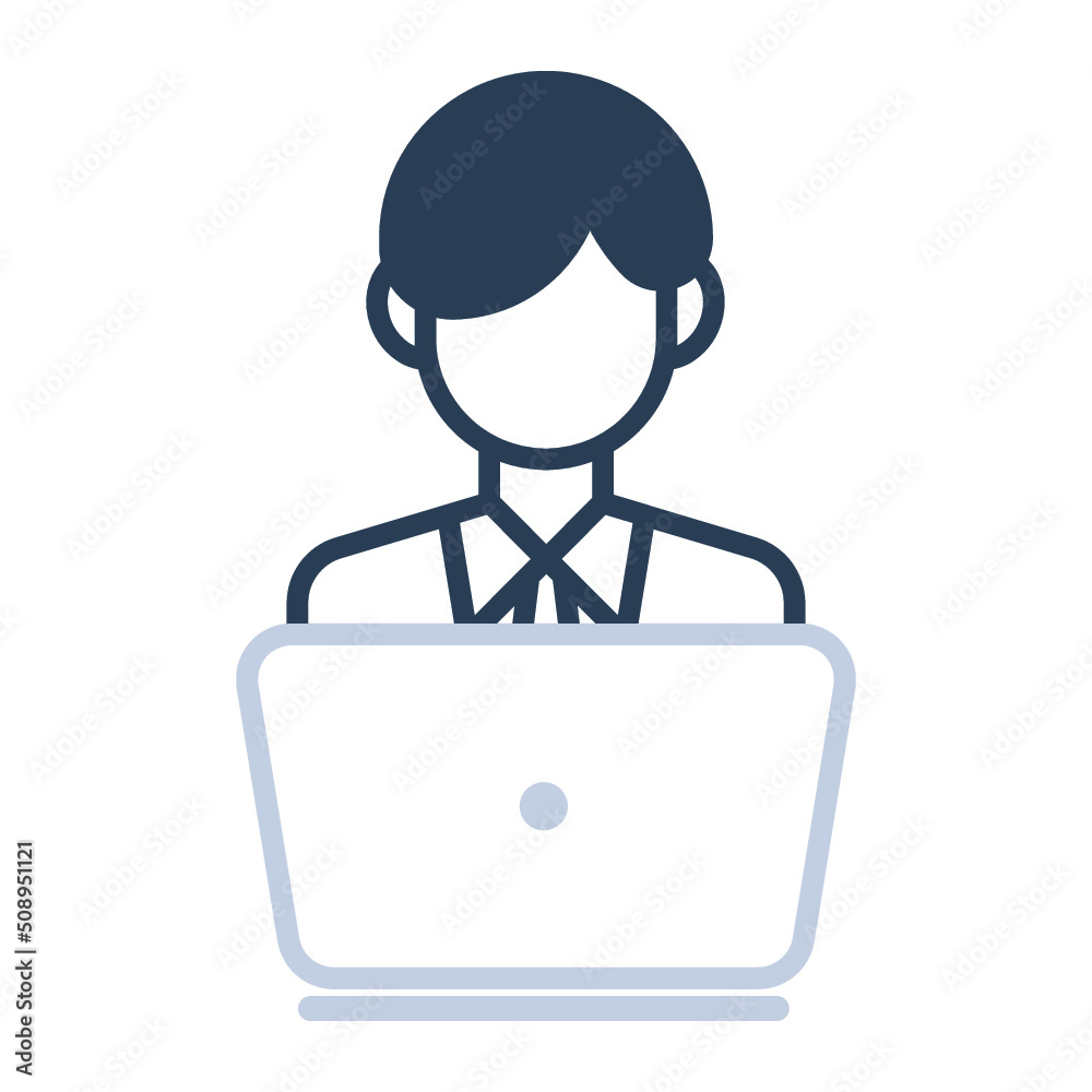 Employee, laptop, work icon