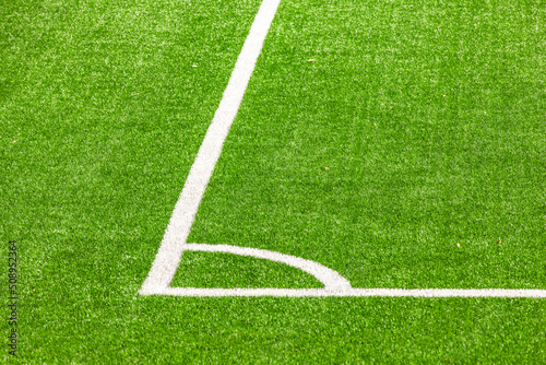 Eckball Linie auf einem Fußballplatz