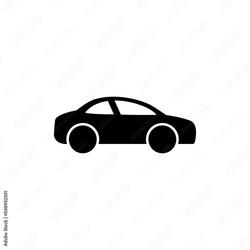 Car Icon Vector Isolated on White Artboard