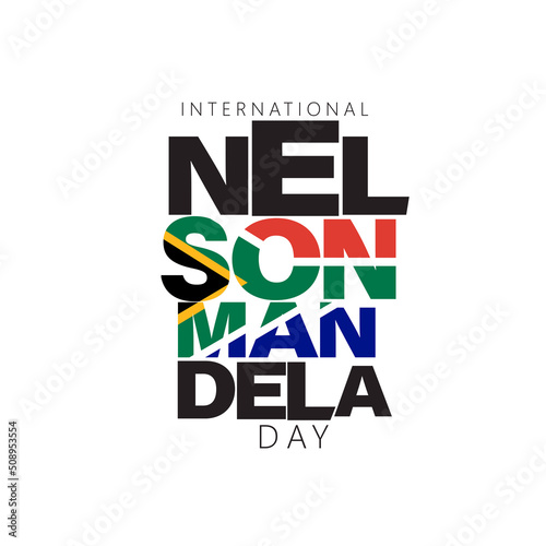 Canvas Print Nelson Mandela international day concept art showing strength, unity and power