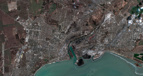 Satellite image of Mariupol, taken on March 29, 2022. Contains modified Copernicus Sentinel data (2022). photo