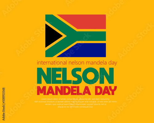 Nelson Mandela international day concept art showing strength, unity and power photo