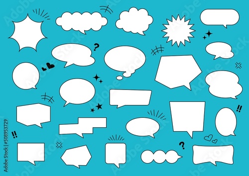 可愛い線　吹き出し　セリフ　メッセージ　イラスト