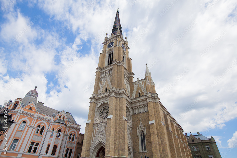 Roman catholic church, Name of Mary Church, located in the city center of Novi Sad, Serbia. Neo-Gothic style.