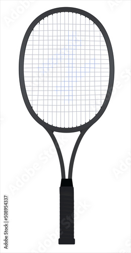 Black tennis racket. vector illustration 