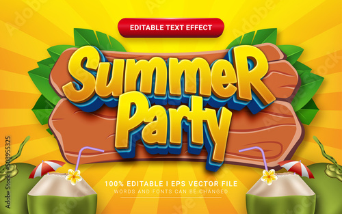 summer party text effect