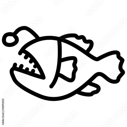 handdrawn anglerfish icon photo