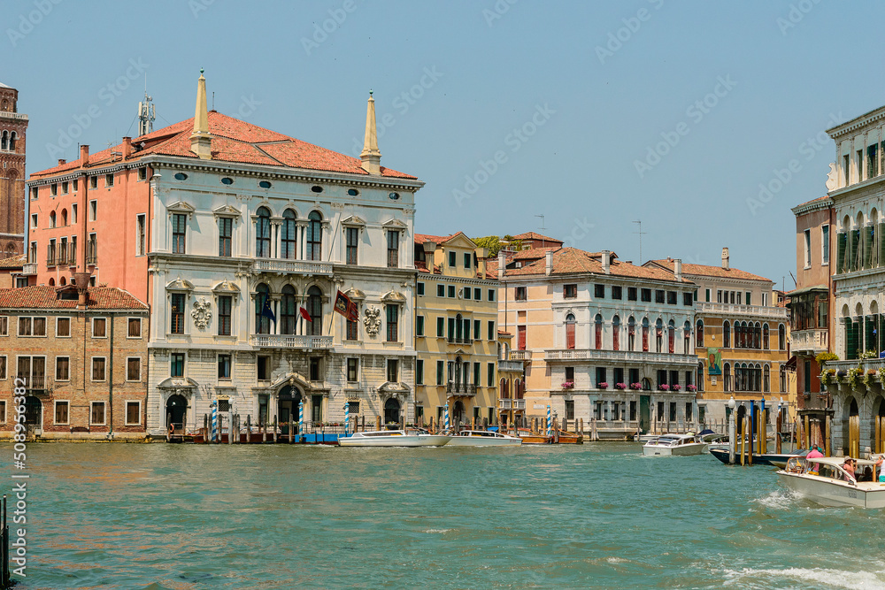 Fototapeta premium Photos of a trip through different European cities, from a tourist's point of view. In the photos you can see famous streets and places in Venice, Madrid, Amsterdam, Florence, Prague, Munich, Berlin,